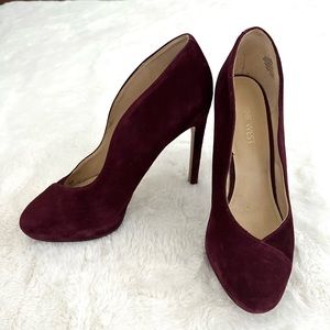 Nine West Suede Burgundy stilettos